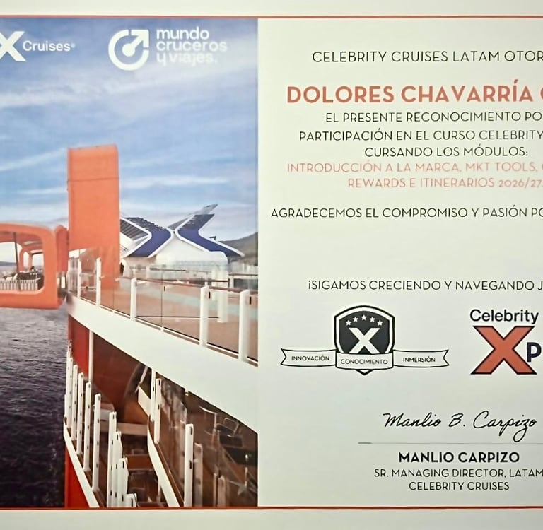 Certidicado Celebrity Xperts DCO Experience
