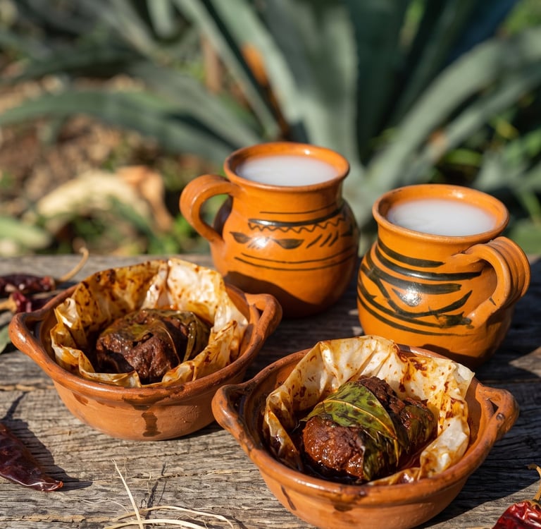 Mixiotes y pulque en Huamantla Tlaxcala