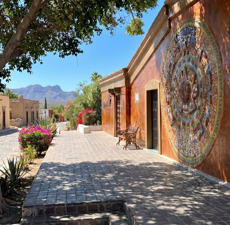 calle colorida en todos santos baja californai sur