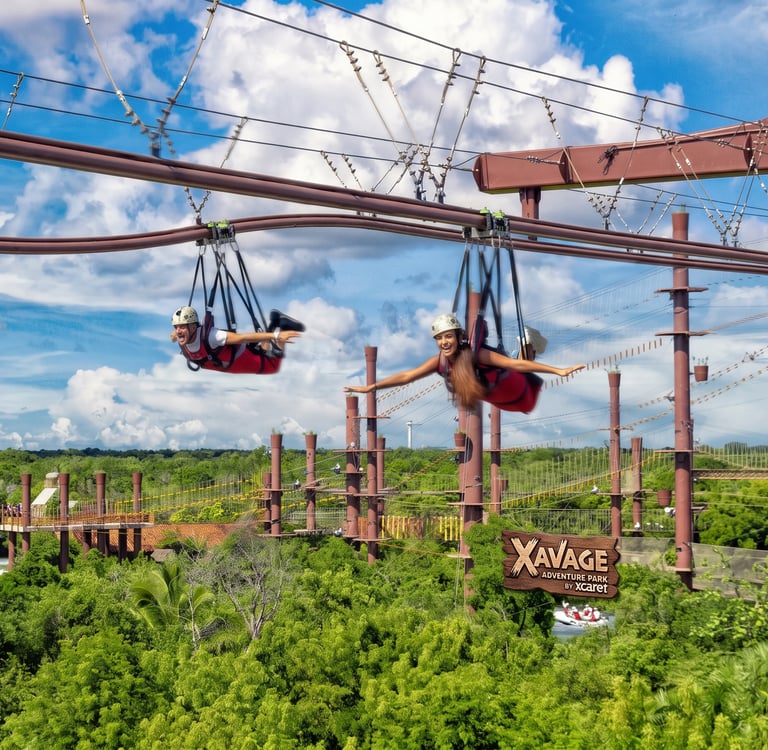 tirolesa parque extremo en xavage xcaret