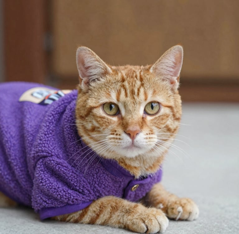 Gatito con chamarra de invierno