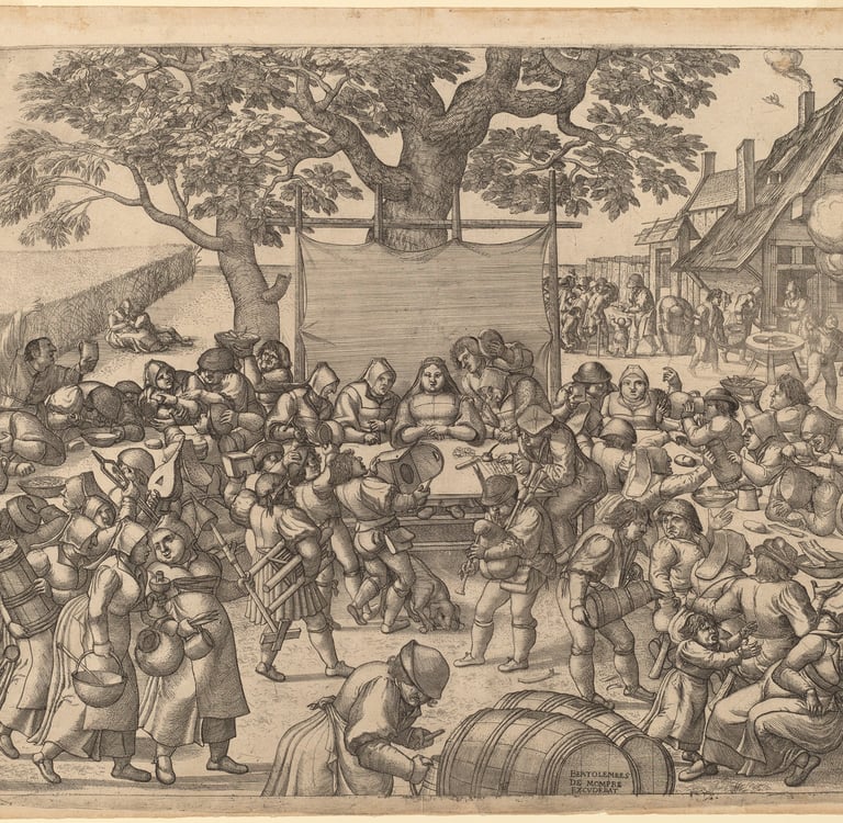 The Large Rustic Wedding Feast drawing