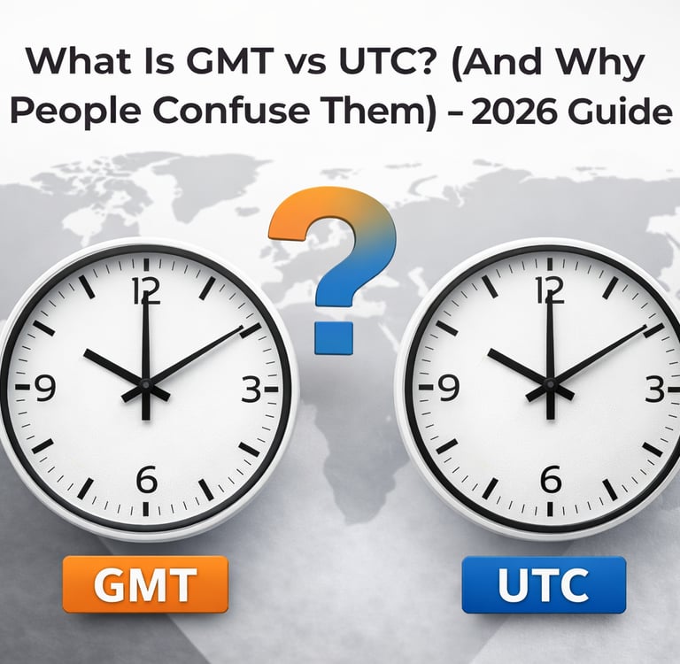 What Is GMT vs UTC (And Why People Confuse Them) – 2026 Guide_timenowonline.com