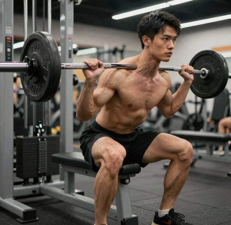 topless man with black background