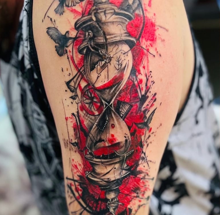 Hurghada Tattoo Shop – polka trash  tattoo on arm