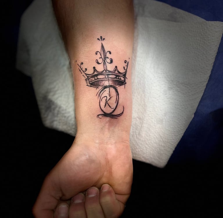 Quote lettering tattoo on forearm — Hurghada Tattoo Studio