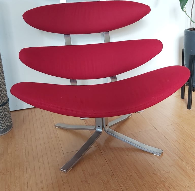 Vintage Poul Volther Corona chair reupholstered in wool — Toronto upholstery studio