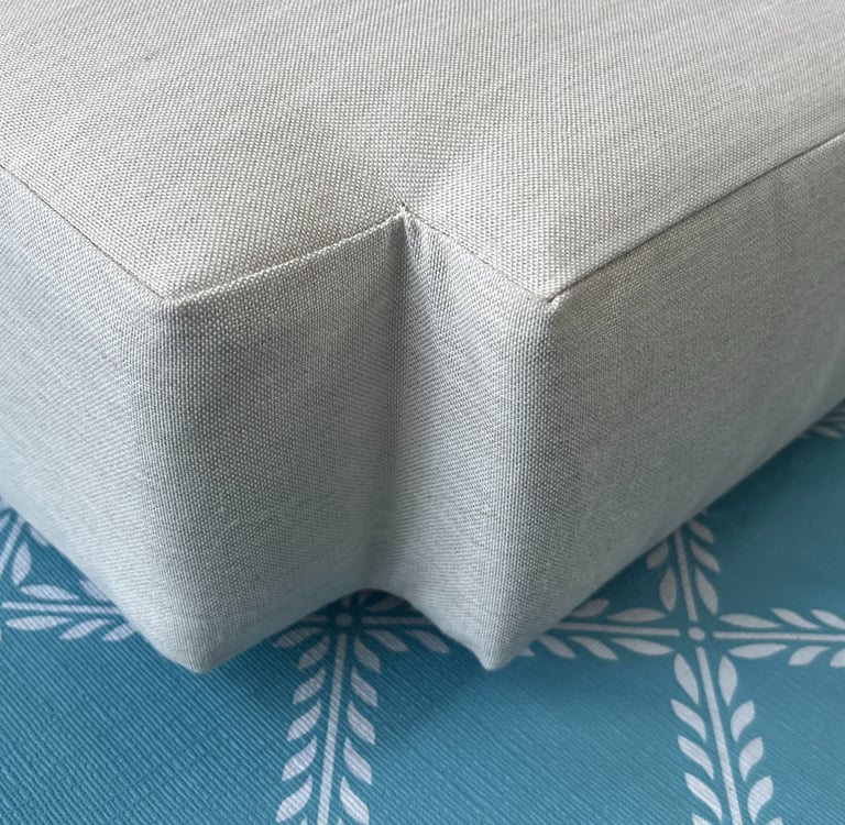 closeup of custom cushion cover - upholstery toronto