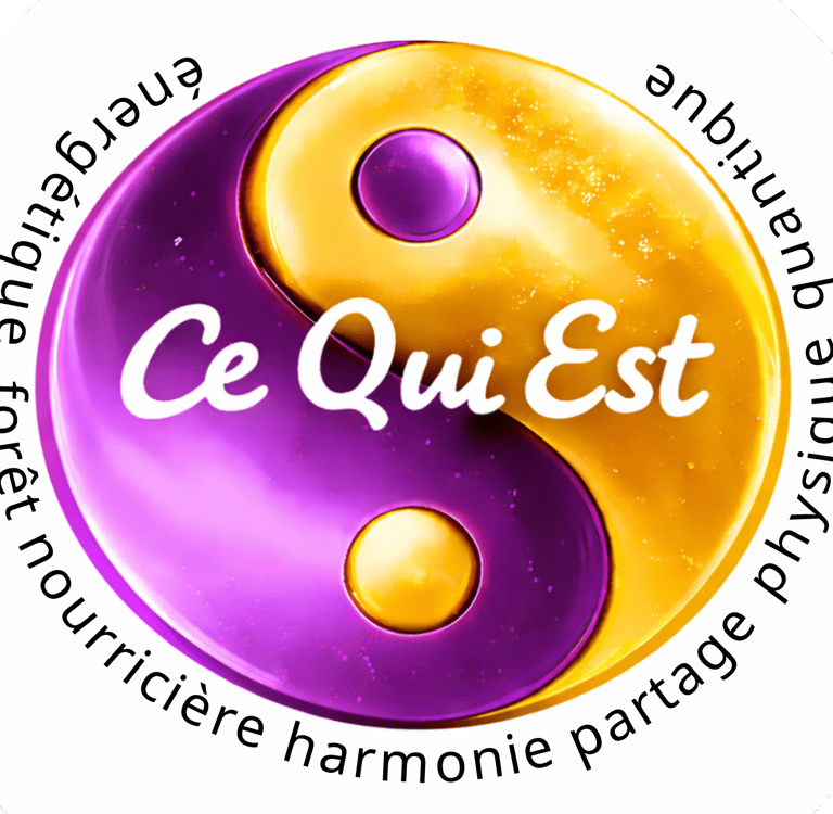 yin yang avec slogan sur l'énergétique, physique quantique, harmonie et partage