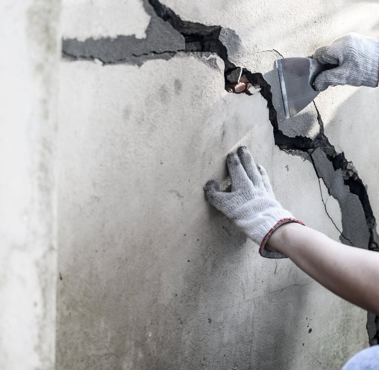 Concrete crack repair and resurfacing service for damaged concrete surface