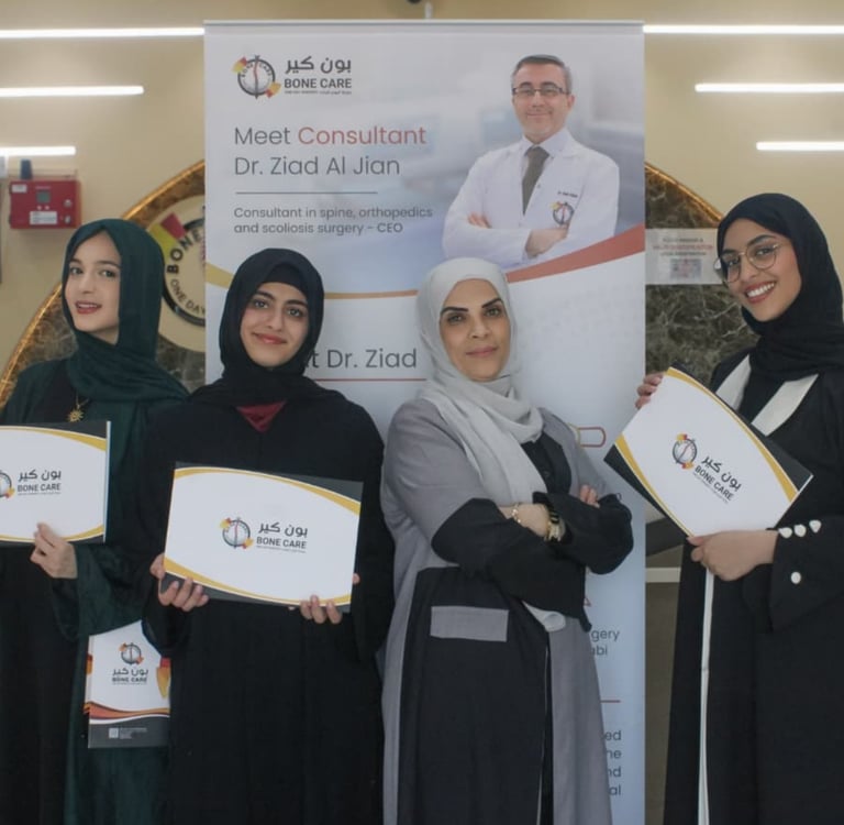 Students from Abu Dhabi University concluded their training at Bone Care One Day Surgery Center