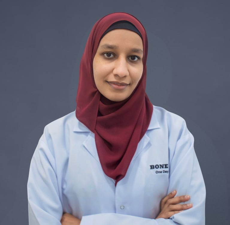 Dr. Fatima Ali at Bone Care One Day Surgery Center in Abu Dhabi