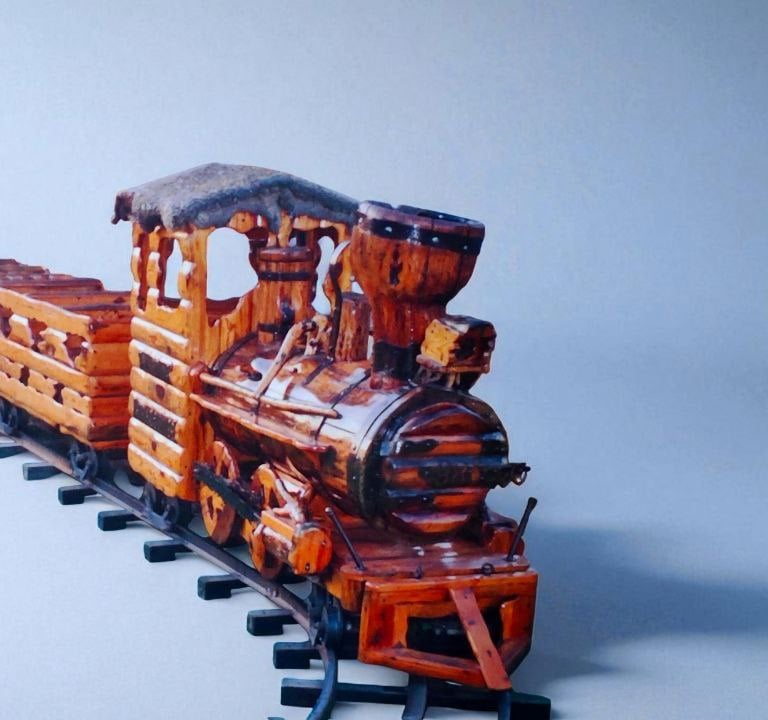 alquiler tren de madera para decoracion