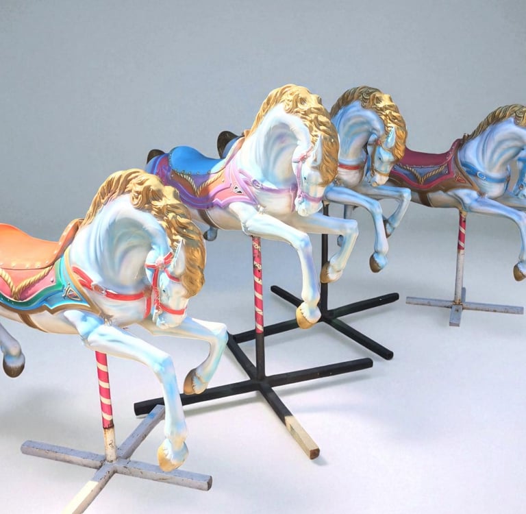alquiler caballitos fibra para decoración