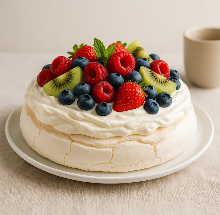 Classic Christmas pavlova dessert