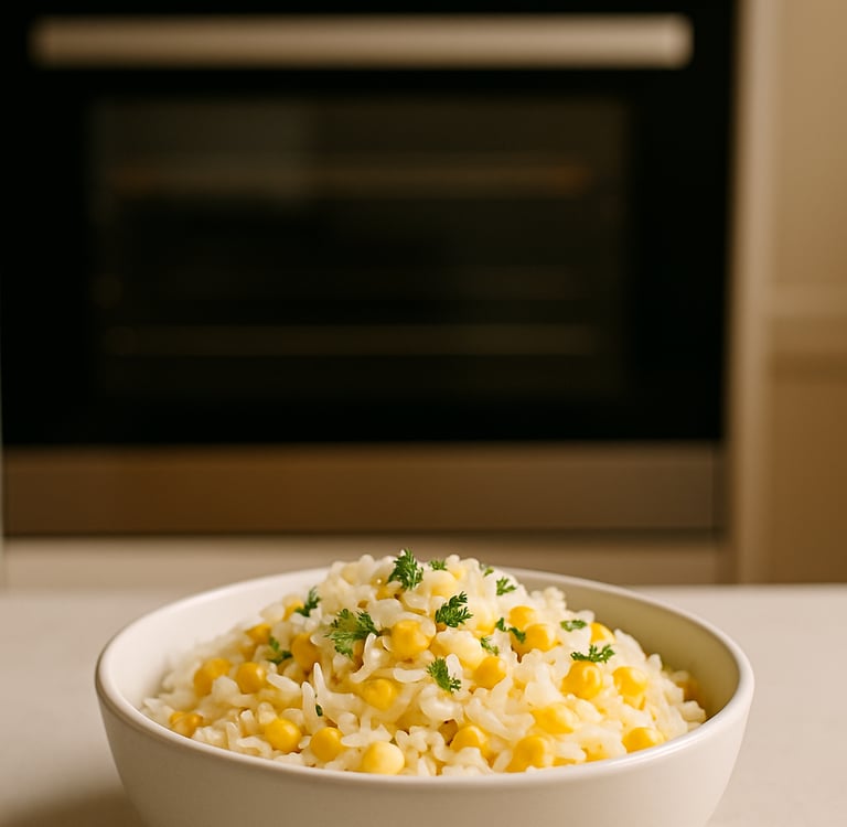 Butter corn rice in bowl