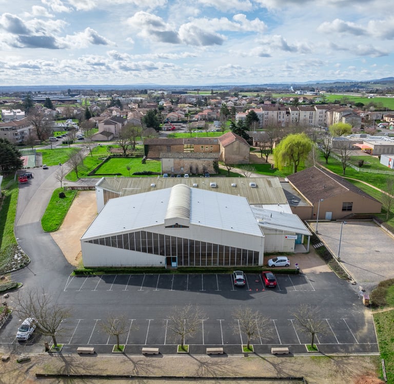 vue drone (©AL DRONE) du boulodrome de la bâtie