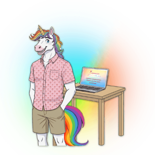 LGBT unicorn having just completed his order from flamingay.com
