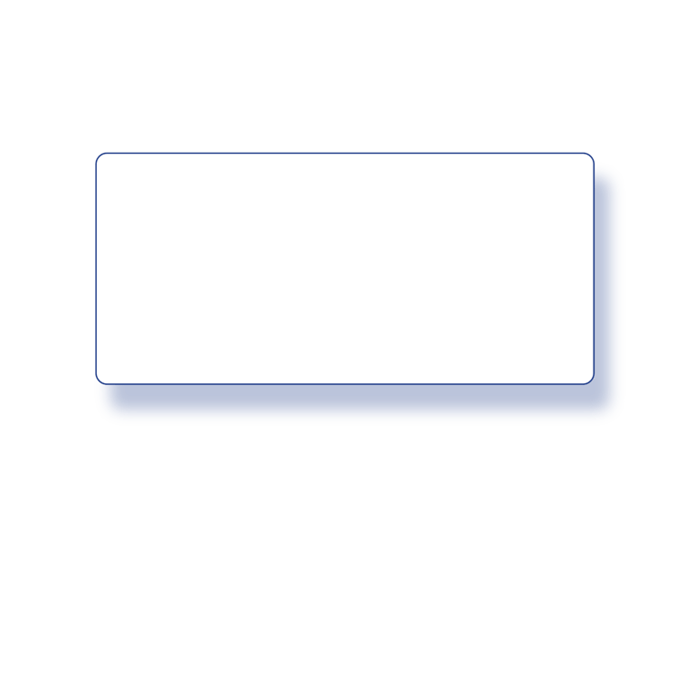 White rectangle with blue drop shadow.