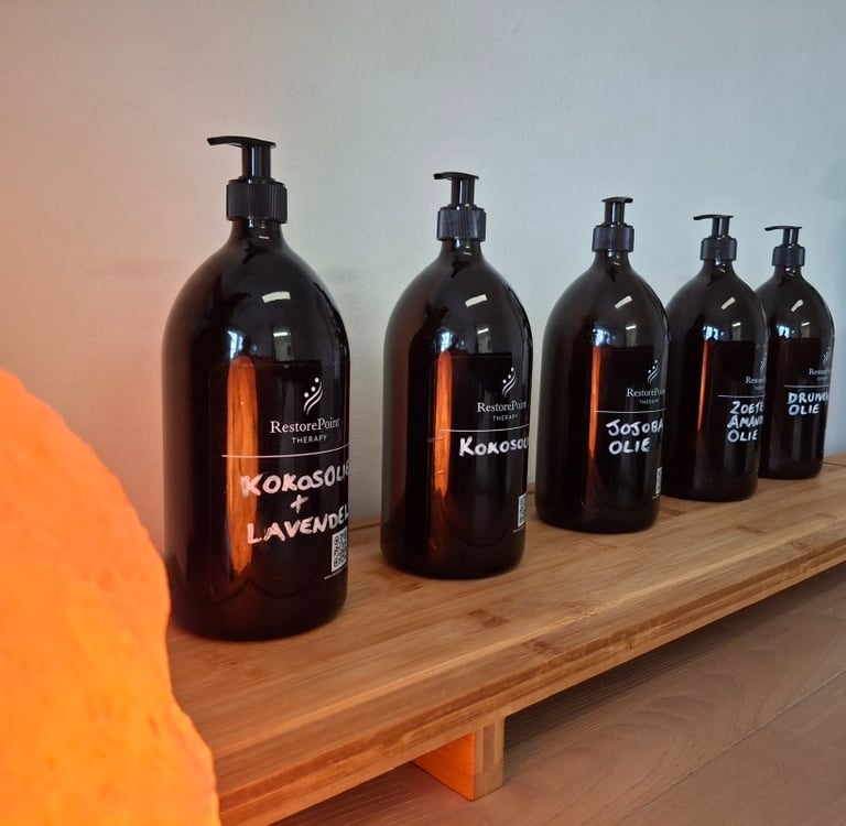 Biologische massage oile voor verschillende massages