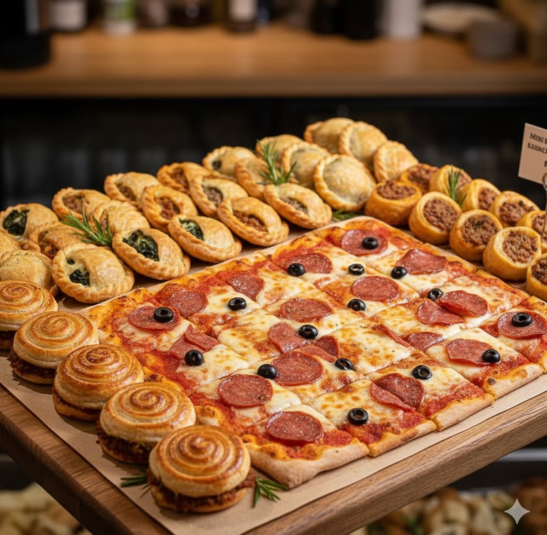 Surtido de pasteles de carne para distribución en restaurantes de Murcia