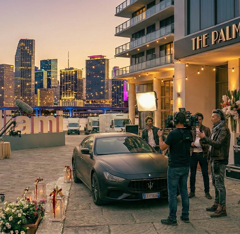 Noleggio Maserati Ghibli nera per set cinematografico e videoclip musicali