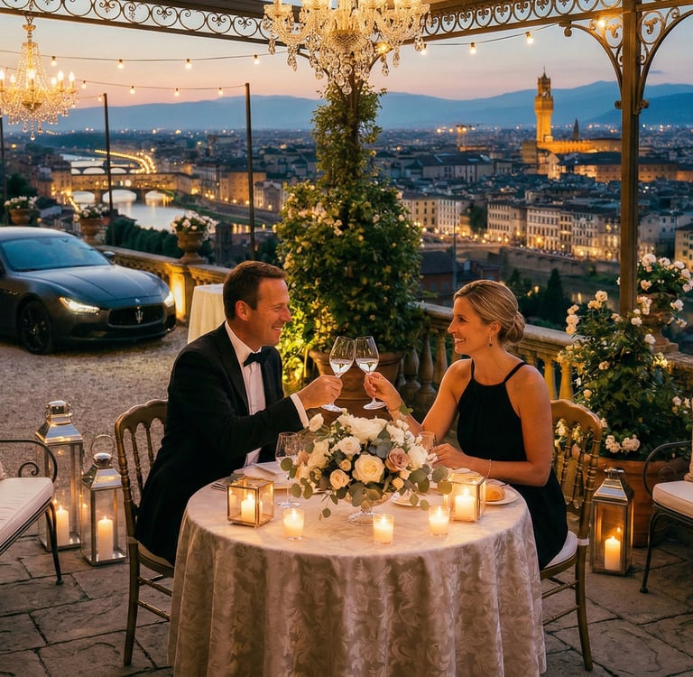 Maserati Ghibli per serata romantica con conducente