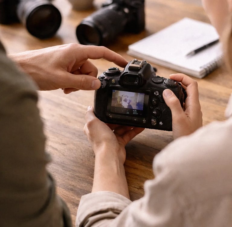 gros plan sur un cours photo