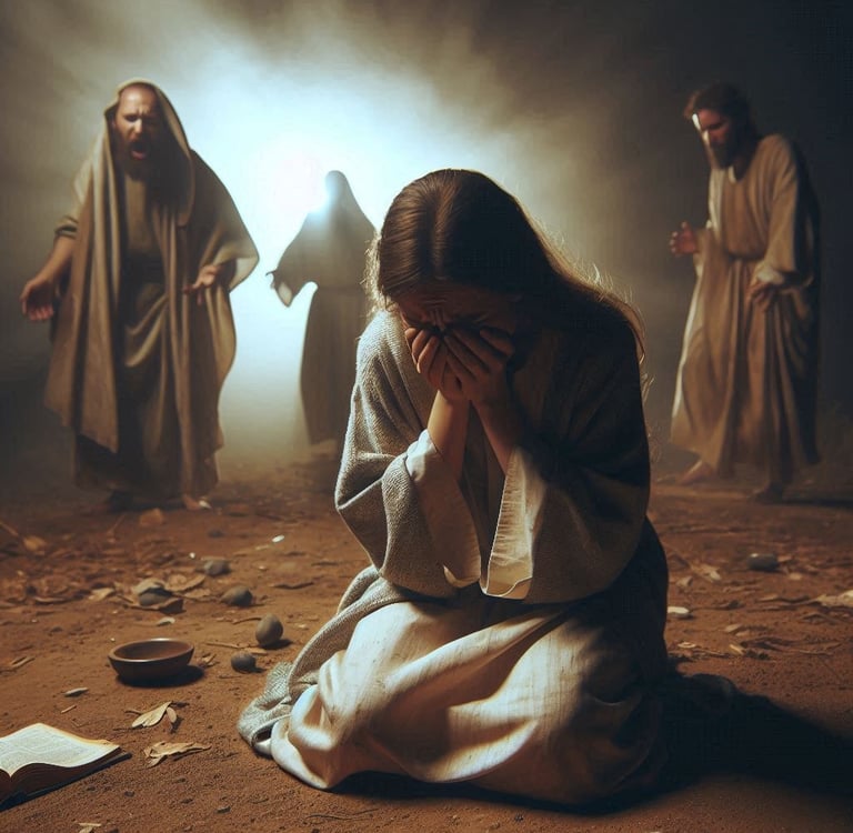 Mujer humillada en el suelo