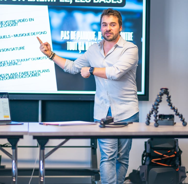 Aurelien Cailloce Animateur professionnel atelier coaching vidéo création prise de parole