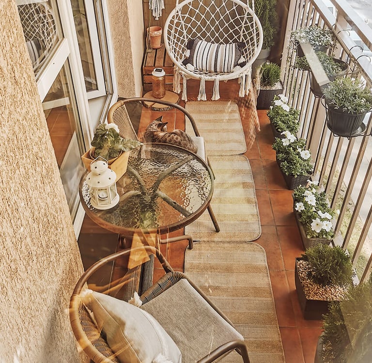 boho balcony interior decor