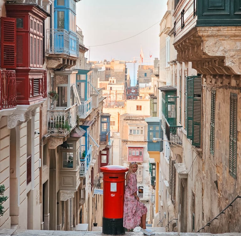 valletta street with letter box