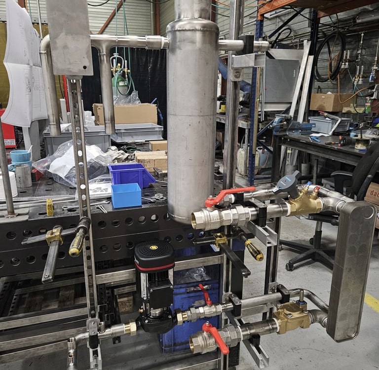 heat exchanger, stainless steel pipe welding, montage