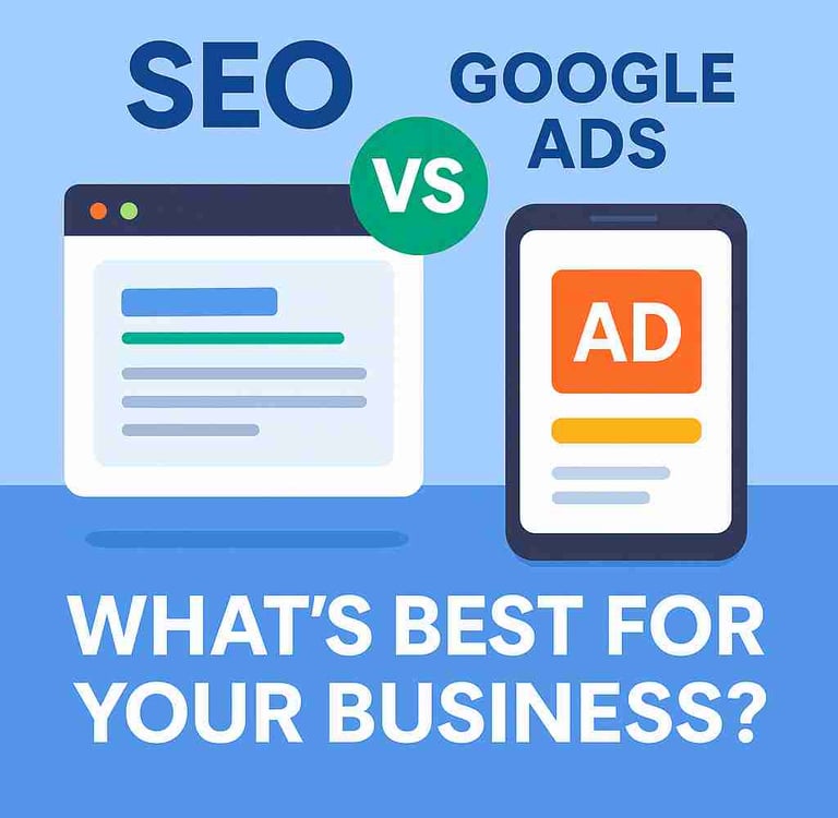 a phone with the words google adwords and a phone with the words google ad