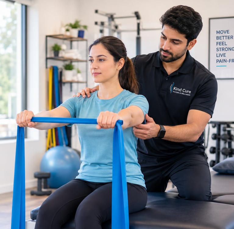 Physiotherapist providing personalized rehabilitation treatment at Kind Cure Physio and Wellness Cli
