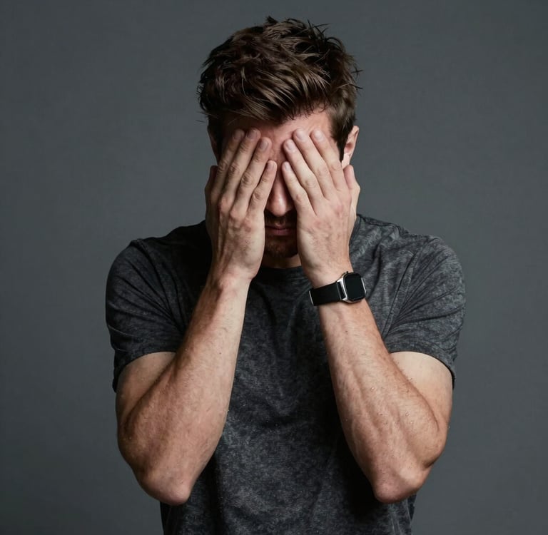 man met stress die ademcoach nodig heeft