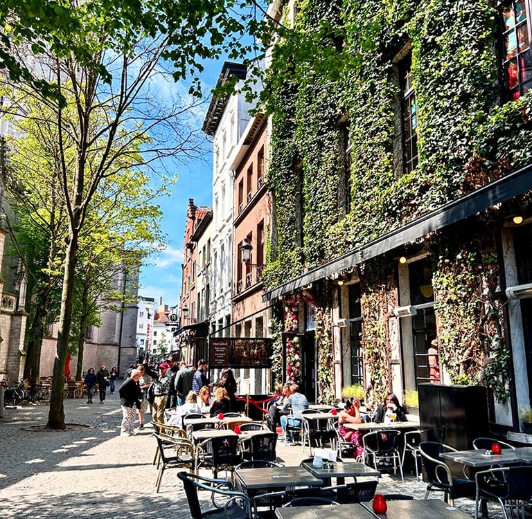 Les terrasses du centre historique d'Anvers