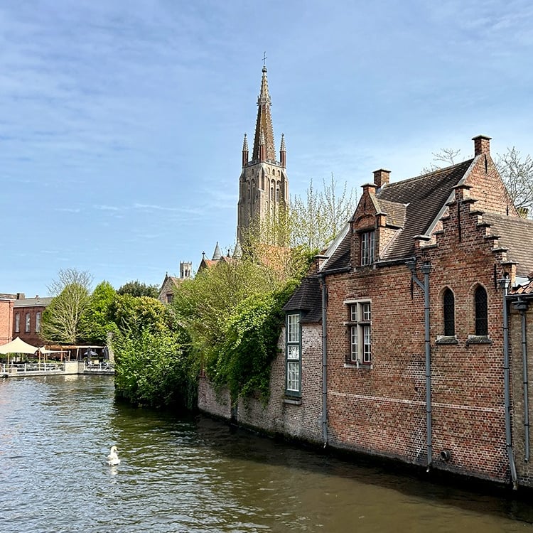 Architecture au bord du canal à Bruges