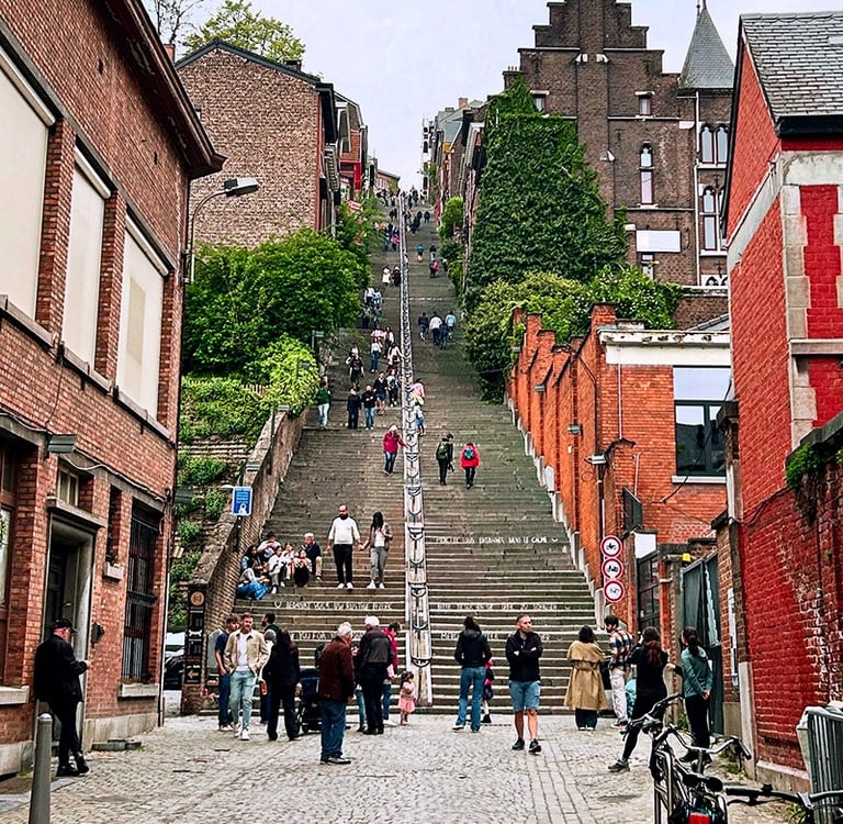 Les escaliers de la Montagne du Bueren à Liège