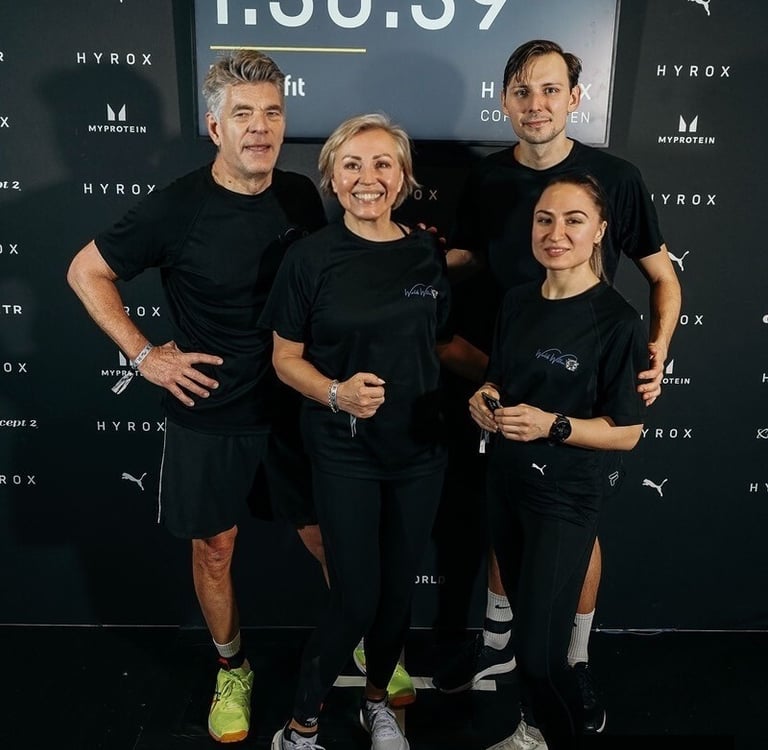 Our team after Hyrox race - tired, sweaty and happy.