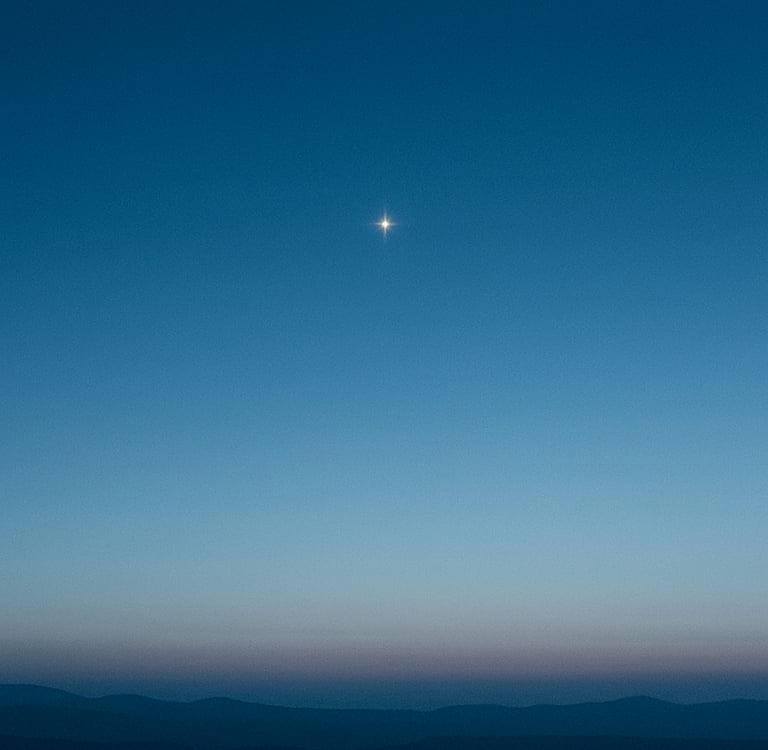 A single star in the early morning sky — Nietzsche’s “dancing star