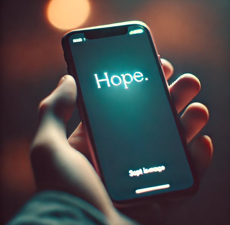 A phone screen showing a short powerful text exchange, symbolizing the weight of a single message
