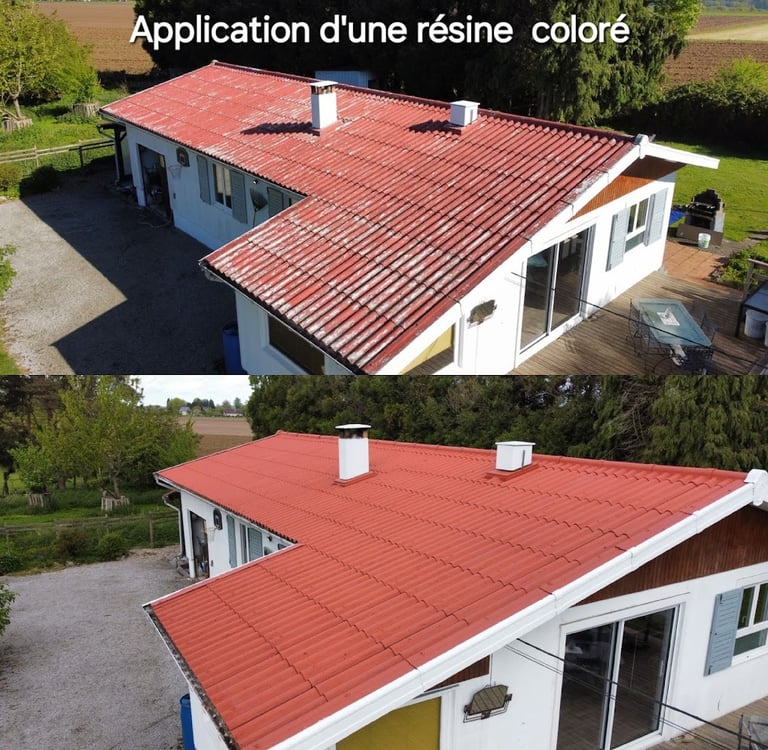 Résine de toiture colorée