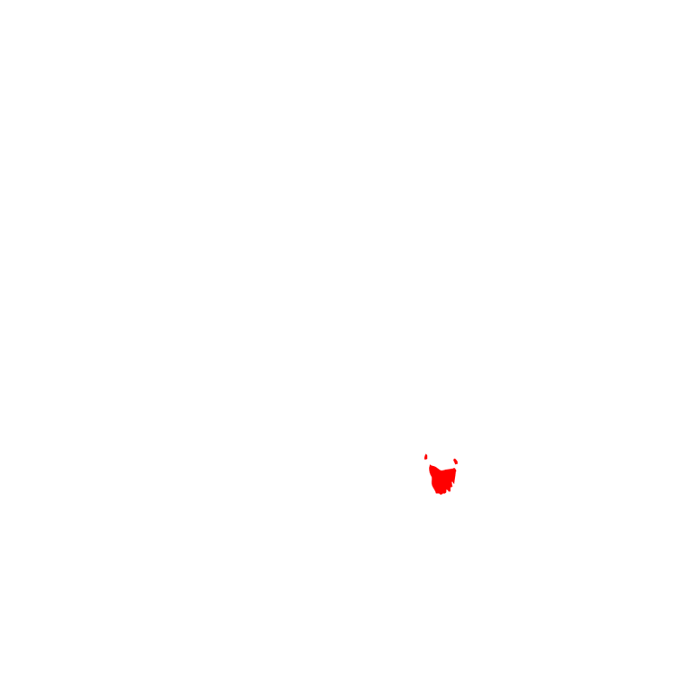 map of Australia highlighting Tasmania