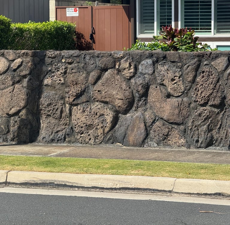 rock wall built in honolulu, hawaii