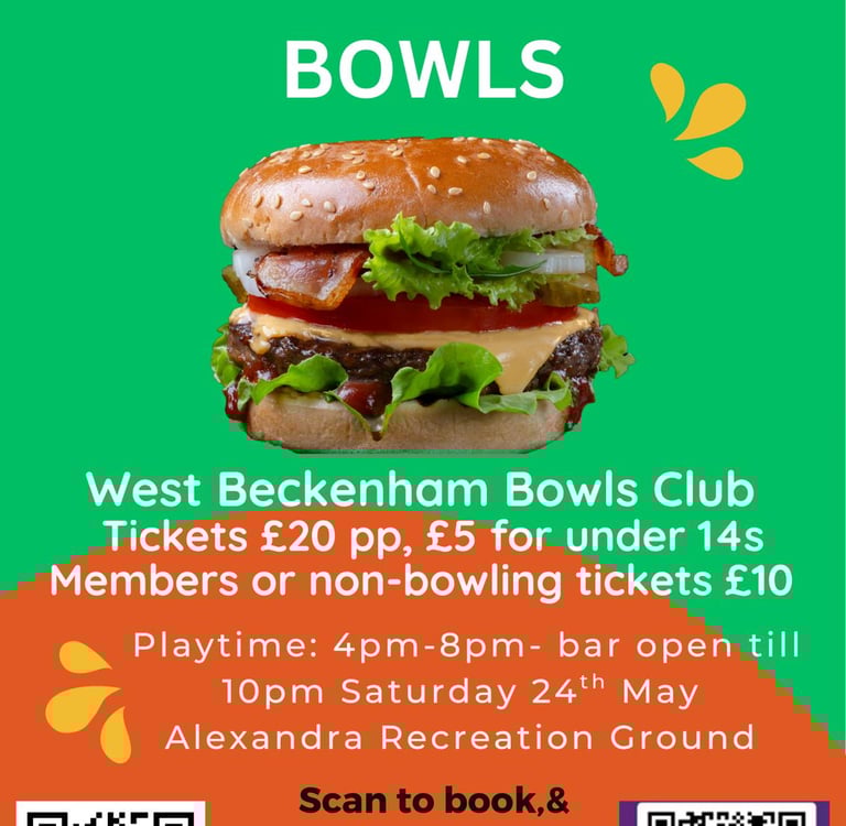 Beer Burger Bowls Night 24th May 2025 Alexandra Recreation Ground and Lawn Bowls