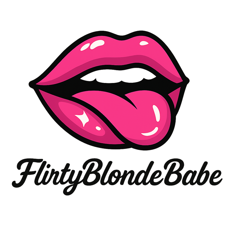 FlirtyBlondBabe Logo Flirty-Blonde-Babe pink lips and tongue