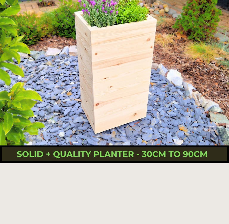 tall narrow flower planter made from quality wood 