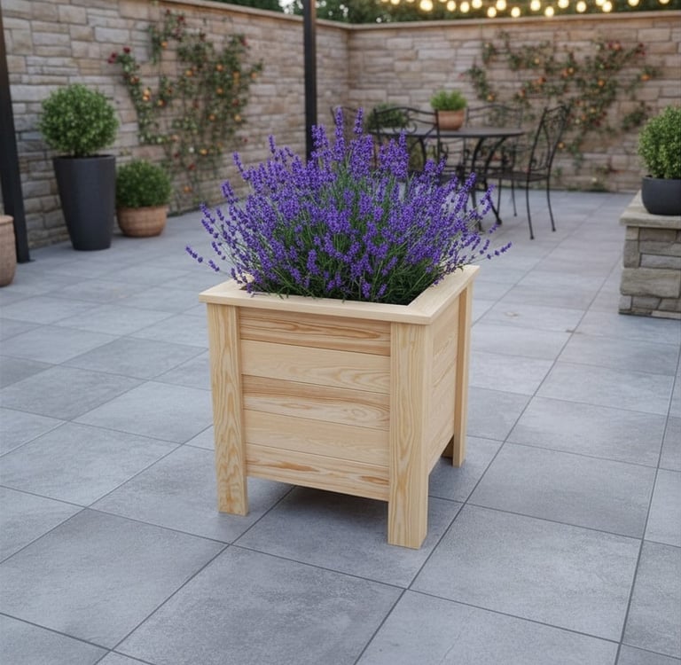 handmade planter on legs aston made from wood quality plant box natural wood pine hardwood garden decor