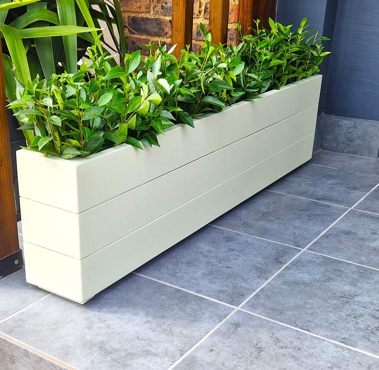 window flower planter box bespoke size handmade painted in colour 